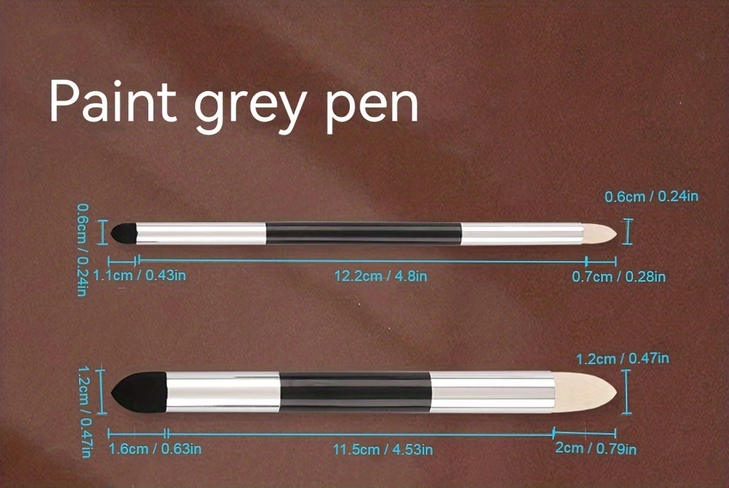 Sketching Double Head Grey Face Head Felt Head Rubbing Brush Temu Qatar