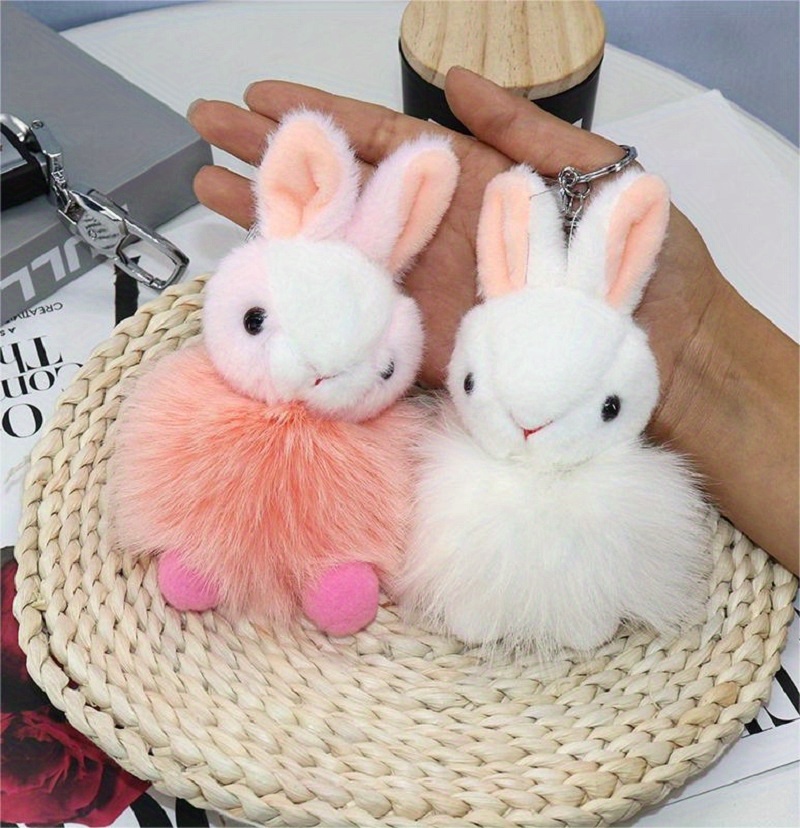 Cute New Fox Fur Ball Rabbit Keychain Baby Pendant Fur - Temu