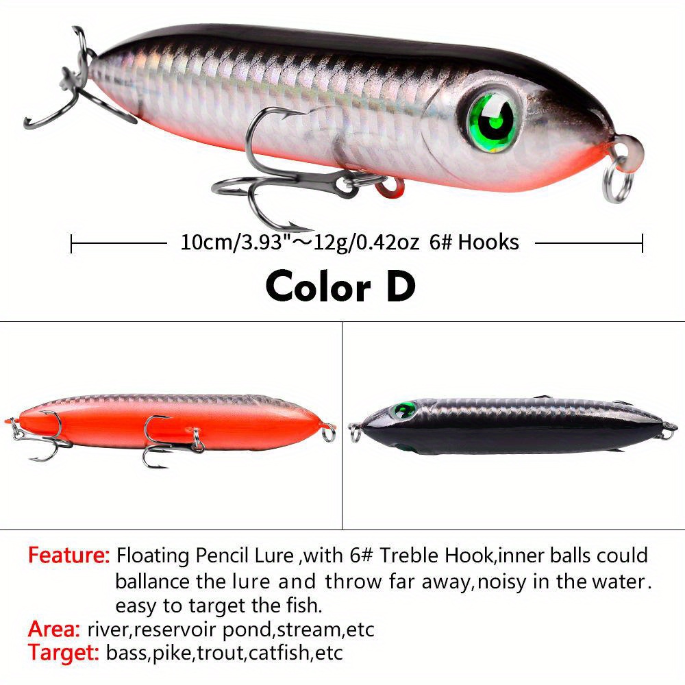 Topwater Fishing Lure Artificial Bionic Pencil Hard Baits - Temu