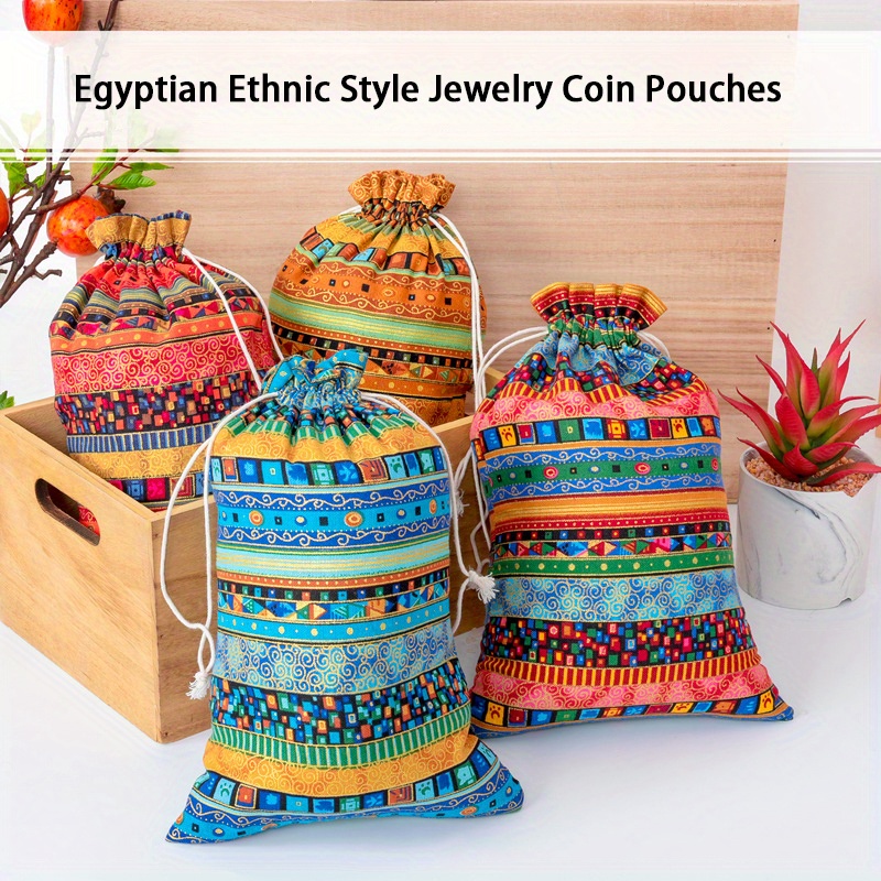 Drawstring Storage Gift Bags Egyptian Ethnic Style Jewelry - Temu