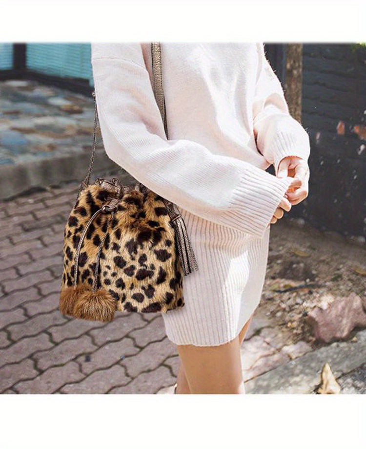 Furry Leopard Purse