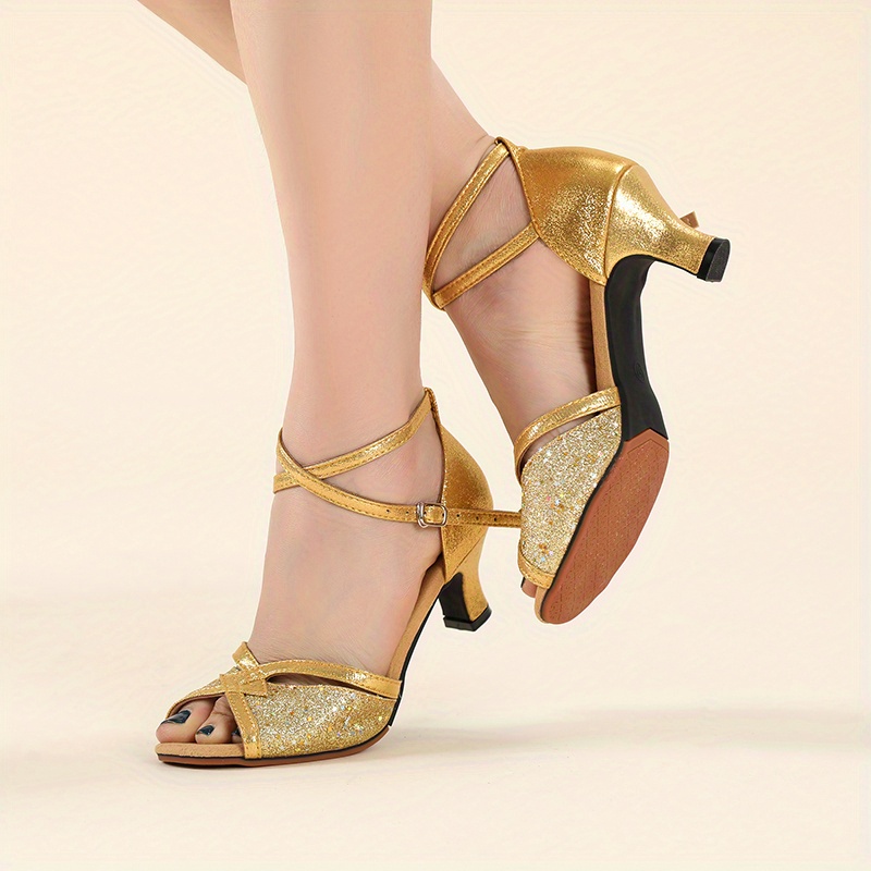 USHINE Satin Brown Beige Black Silver Zapatos Salsa Mujer Zapatos De Baile  Latino Mujer Tango Latin Dance Shoes For Girls Women - AliExpress