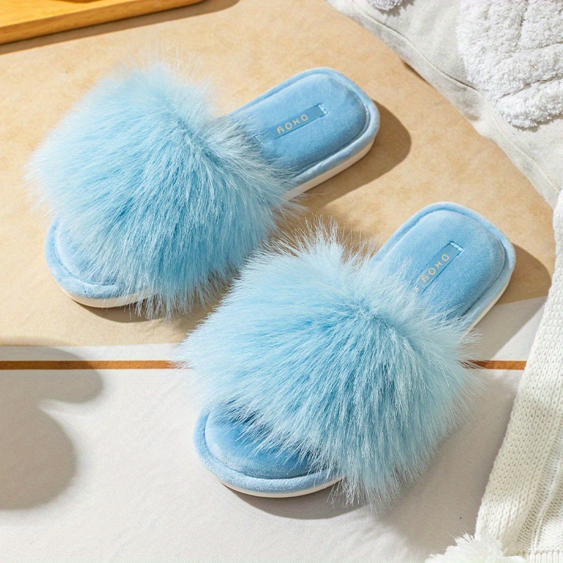 Baby blue sales fur slides