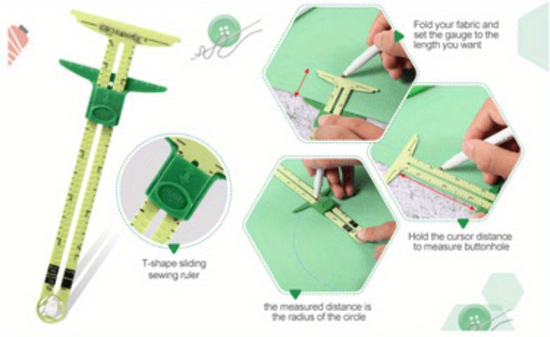 1 Set garnish tools Ruler Sewing Ruler Seam Gauge for Sewing