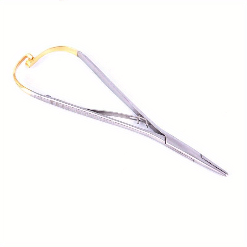 1pc standard dental needle holder tweezers orthodontic instrument dentistry product stainless steel mathieu needle holder details 0