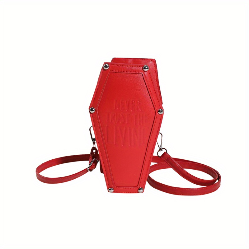 Gothic Coffin Shaped Crossbody Bag for Women