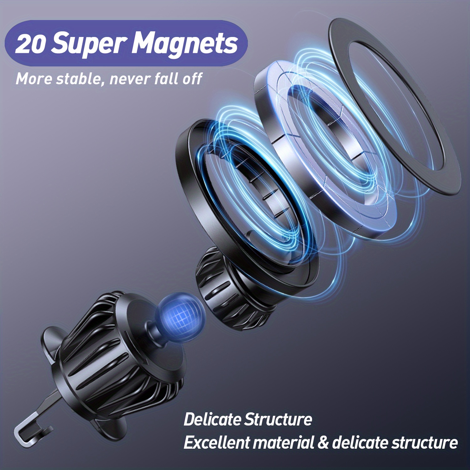 2023 Neuer doppelseitiger magnetischer Telefongriff für Magsafe, Magsafe-Telefonringhalter  kompatibel mit iPhone, magnetische Autohalterung