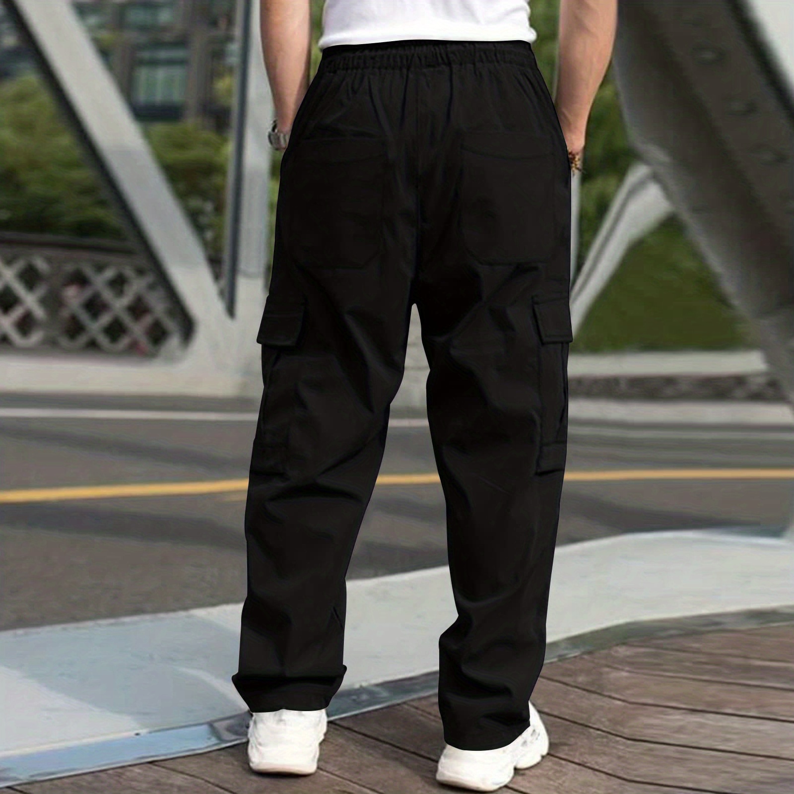 Loose Fit Multi Pocket Joggers Spring Summer Men's Street - Temu