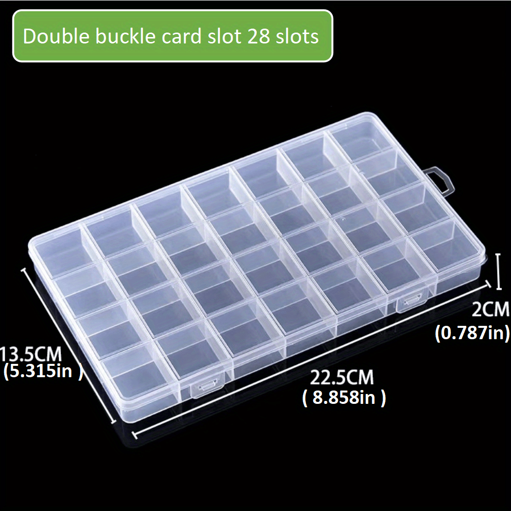 Storage Box 3 Pack Clear Organizer Boxes, 15 Storage Grids With