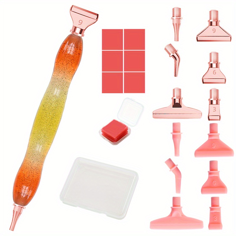 MLGDA 17 pcs diamond painting pen metal pen tips tools kits,includ  ergonomic resin diamond art