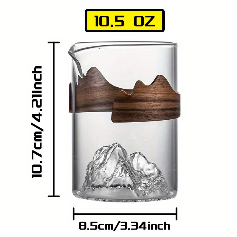 Mountain Glass With Wooden Holder, Heat-resistant Glass, Suitable For  Birthday, Christmas, Halloween, Etc., Coffee Cup, Smoothie Cup, Ice Beer,  Drinking Cup Of Tea And Juice, Safe Use Of Microwave Oven, Reusable,  Kitchen