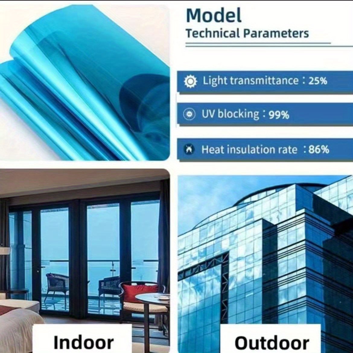 Summer Heat Control Window Film One Way Privacy Mirror - Temu