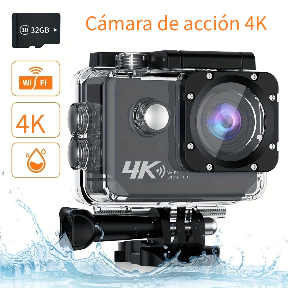 Camara Acuatica Sumergible 2.7K Full HD 48MP Camara Fotos Acuatica Selfie  Camara de Pantalla Dual