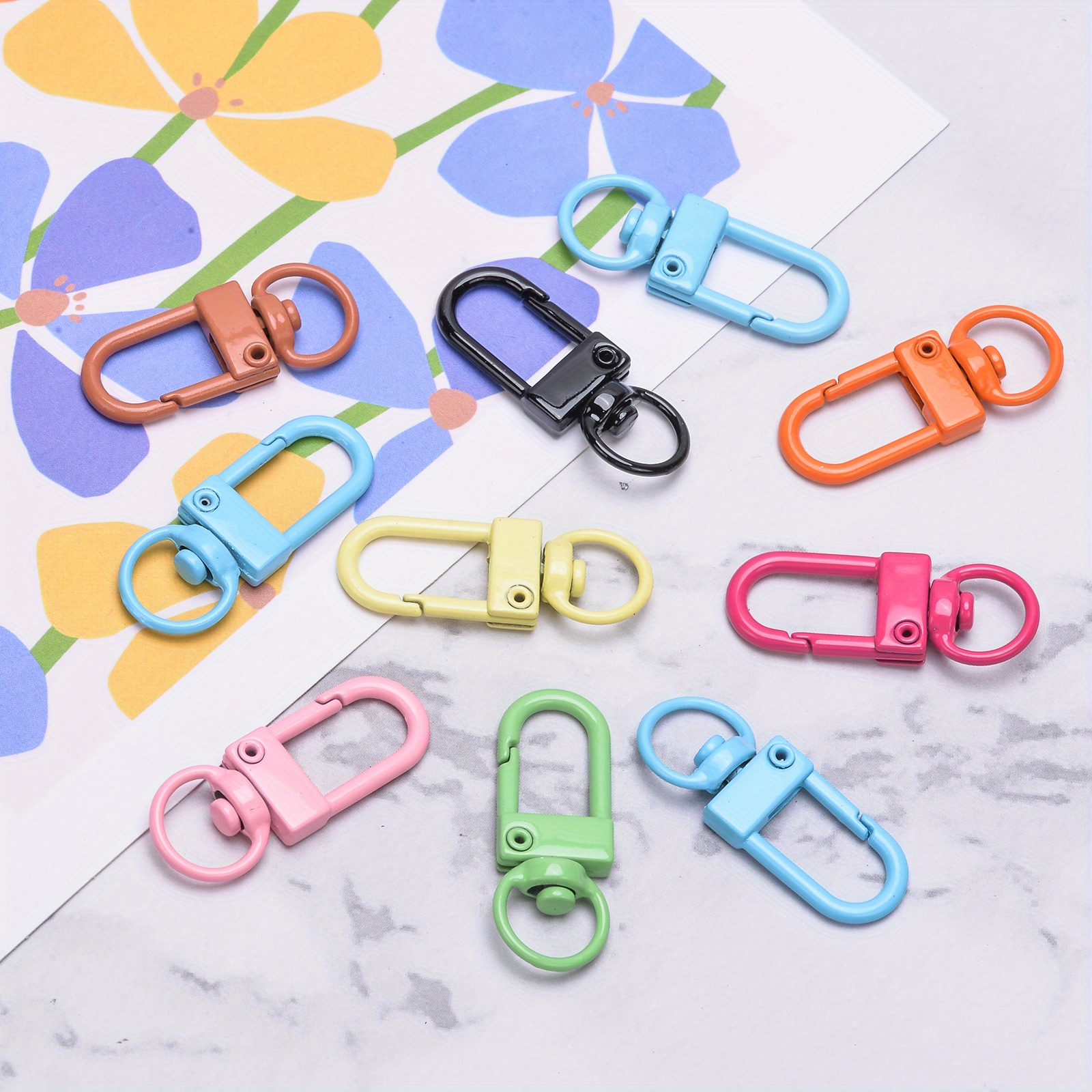 Lot 24colors Mixed Paint Baking Keychains Buckle Hooks - Temu