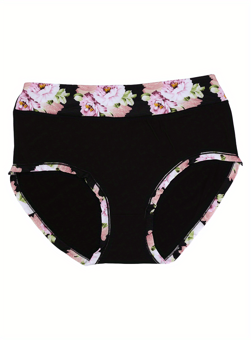 Plus Size Elegant Panties Set Women's Plus Soft Floral Print - Temu