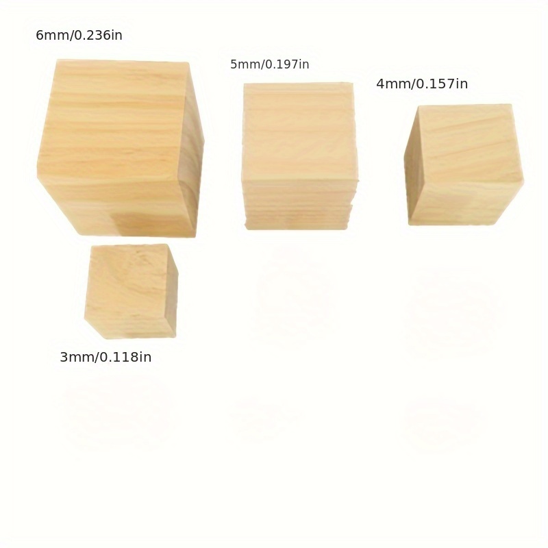 3cm 4cm Pine Wood Square Block Natural Soild Wooden Cube Crafts