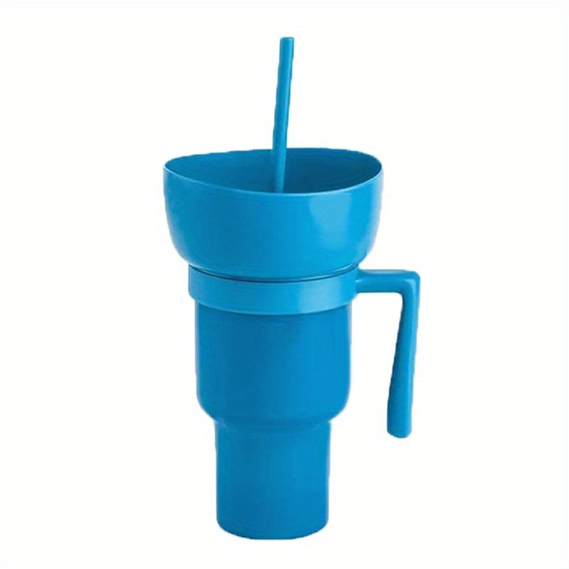 Popcorn Drink Cup With Handle Straw Can Be Used For Coka - Temu