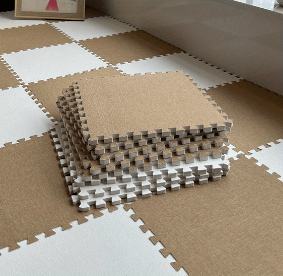 Linen Puzzle Floor Mat Bay Window Mat Seat Mat Square - Temu