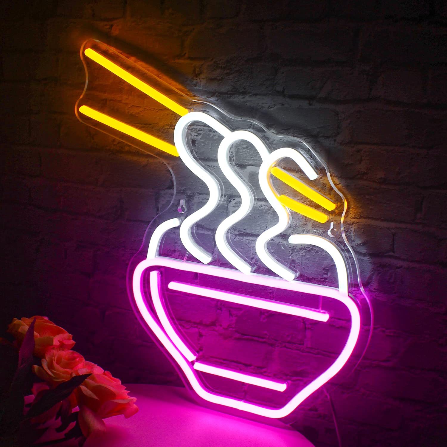 Noodle Neon Light Kitchen Restaurant Hotel Wall mounted Lamp - Temu