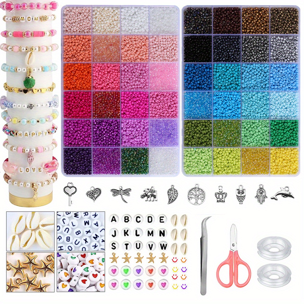 Kit para hacer pulseras de cuentas con letras de colores mezclados Flor de  TFixol estándar