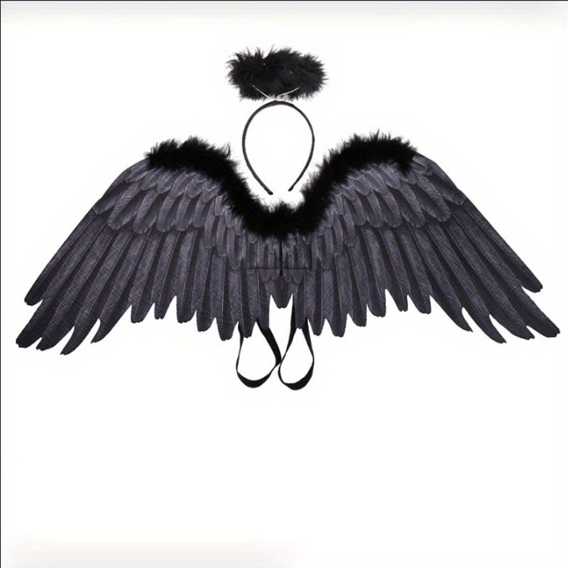 Angel Wings Feather Wing White Swallow Black Devil Wings for Wedding Party Halloween Stage
