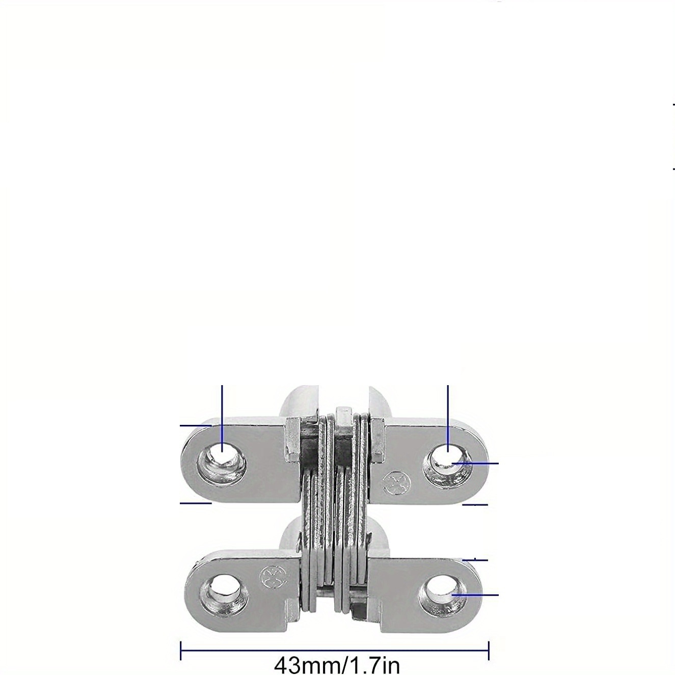 Bisagras ocultas para puerta, paquete de 10 bisagras cruzadas ocultas  invisibles de 180 grados, bisagra invisible para gabinetes, 0.47 pulgadas  de