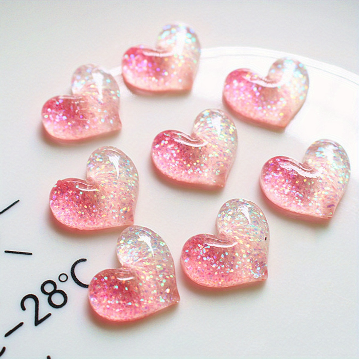 5 Styles Gorgeous Transparent Ombre Colors 3d Heart Shape - Temu