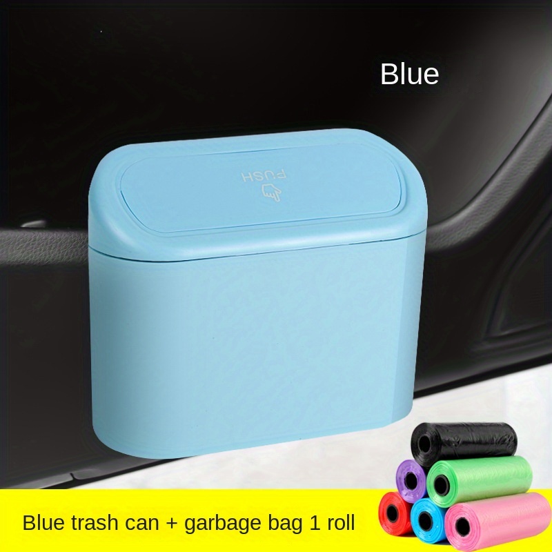 Accmor Car Trash Can with Lid, Mini Auto Dustbin Garbage Organizer with One  Roll Plastic Trash Bag, Automotive Garbage Container Bin for Vehicle