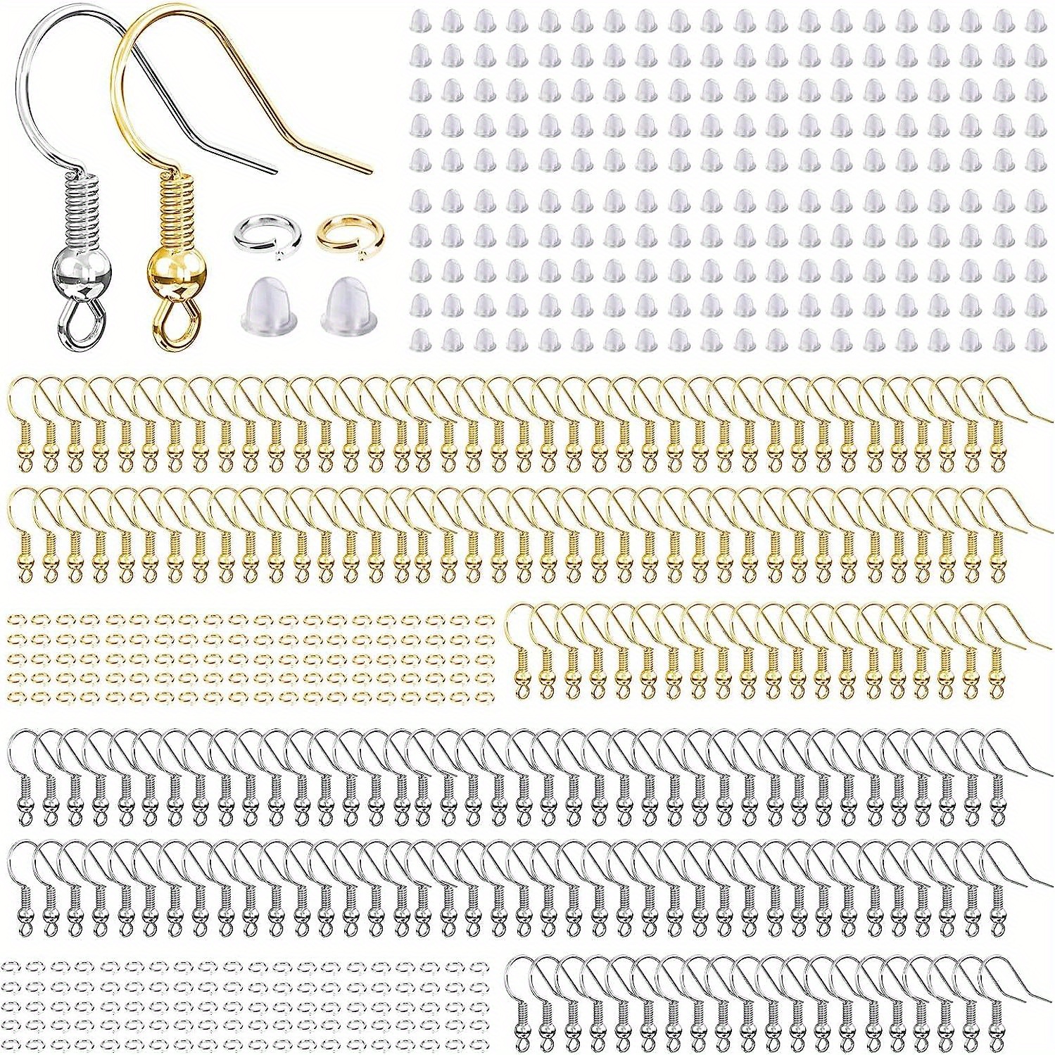 600pcs Hypoallergenic Earring Hooks, Antique Bronze Earring Making Kit, Earring Making Supplies with Earring Backs and Jump Rings for Jewelry Making