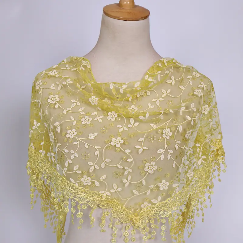 Floral Lace Triangle Veil Scarf Thin Breathable Head - Temu