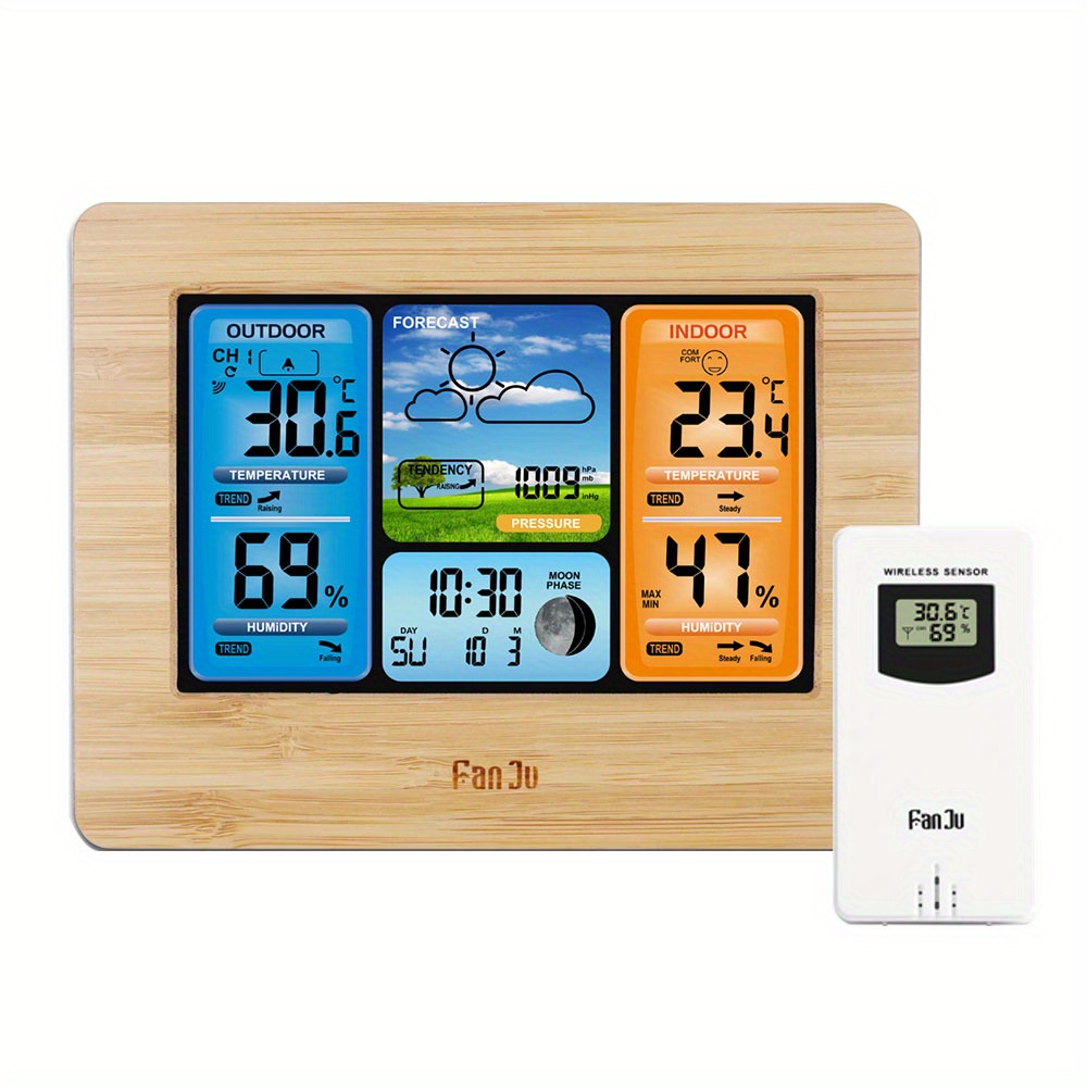Color Weather Station Indoor/Outdoor Wireless Temperature Humidity Barometer