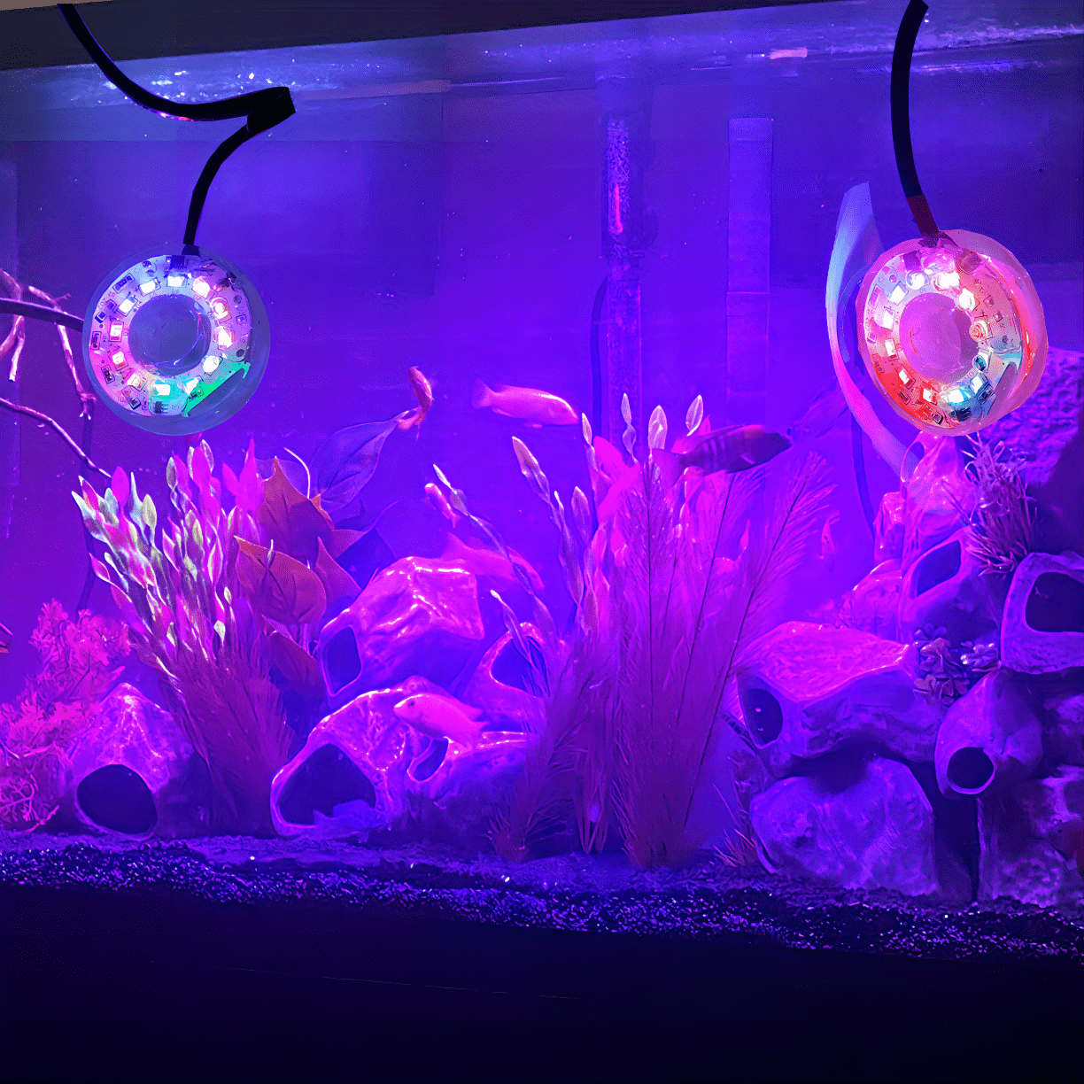 1pc/2pcsの魚の水槽ライト RGBカラー変化 水中潜水LEDライト ...