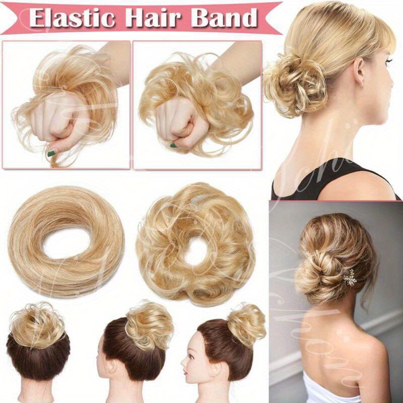 100 Human Remy Hair Thick Messy Bun Piece Scrunchie Updo Temu