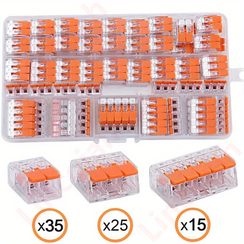 160 Connecteurs électriques avec tige de commande,connecteur  electrique,connecteurs électriques kit,2 trous 110PCS, 3 trous 30PCS, 4  trous 10PCS, 5
