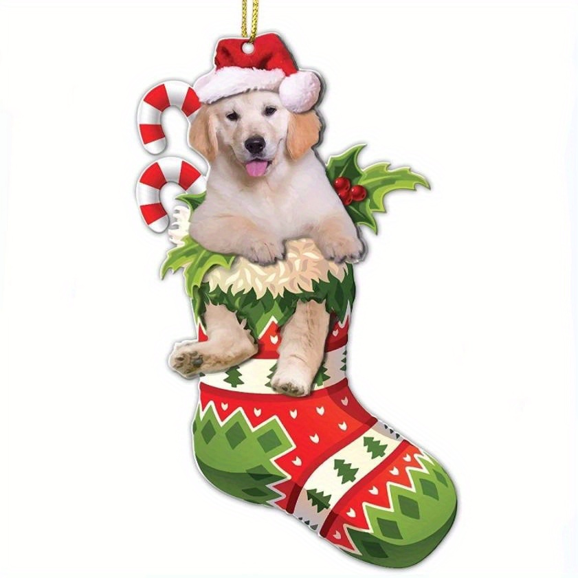 english cream golden retriever christmas stocking