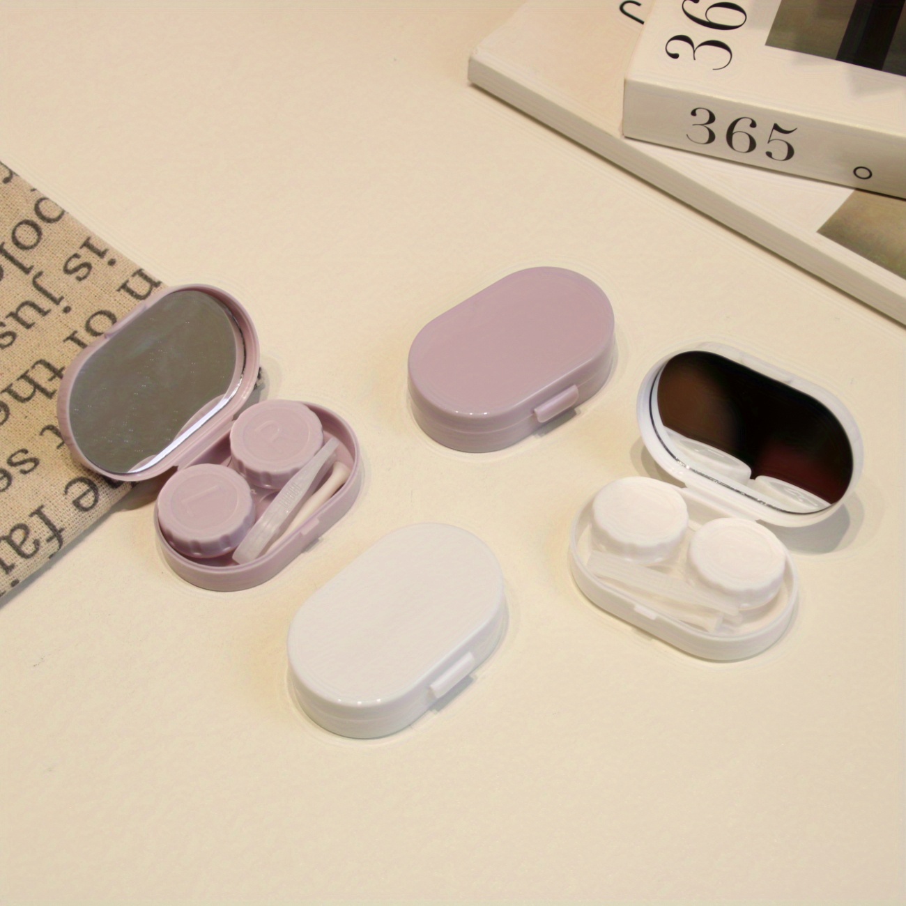 Color Contact Lens Box Small Mini Korean Pure Color Lens Care Box ...