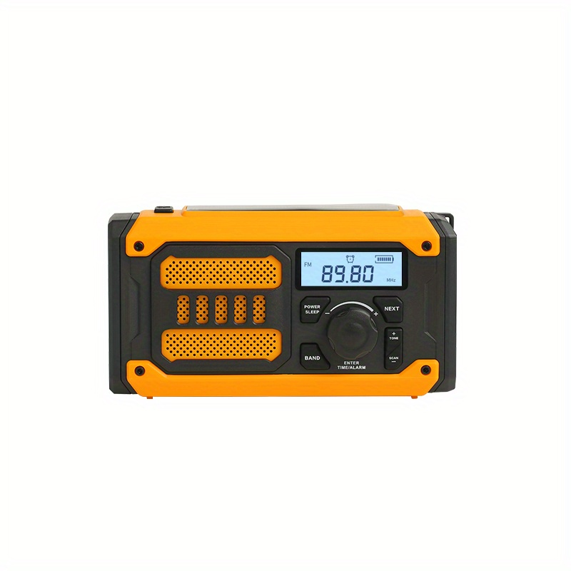 Radio météo 5000 Radio d'urgence à manivelle solaire Portable AM ​​FM NOAA  Radio de survie à ondes courtes, chargeur USB, lampe de poche d'urgence,  lampe de camping, prise casque, alarme SOS, boussole 