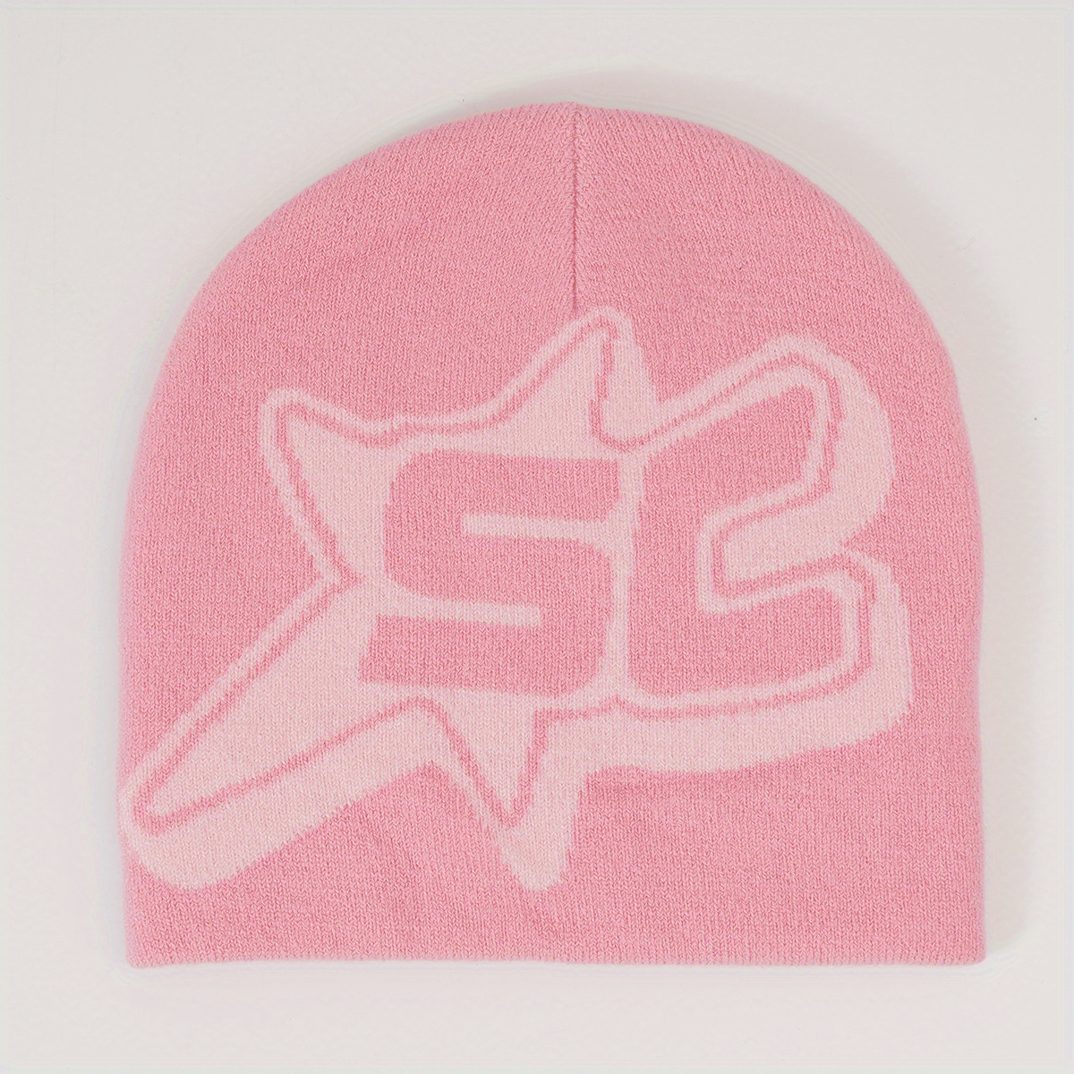 Classic Letter Jacquard Beanie Unisex Y2K Knitted Pullover Hat