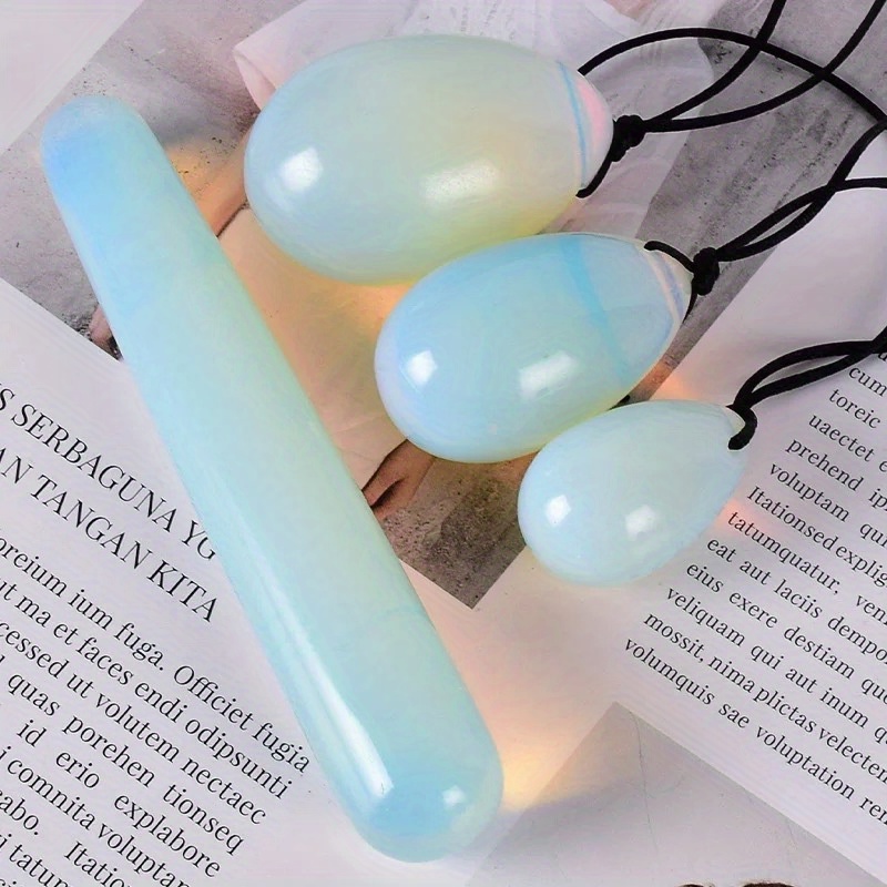 4pcs Crystal Semi-Precious Stone Jade Egg Set