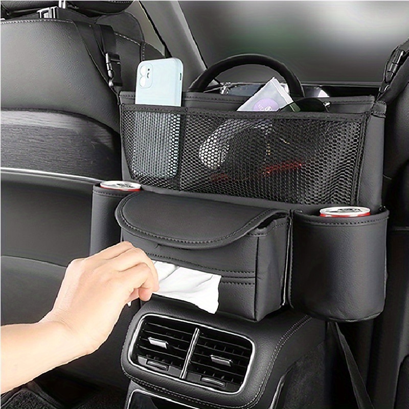 Pu Car Handbag Holder Between Seats Large Capacity Car Purse