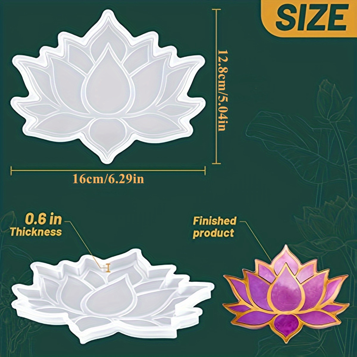 Lotus Flower Coaster Mold Epoxy Resin Casting Silicone Mold Cup Mat Mold Diy Crafts Decoration Making