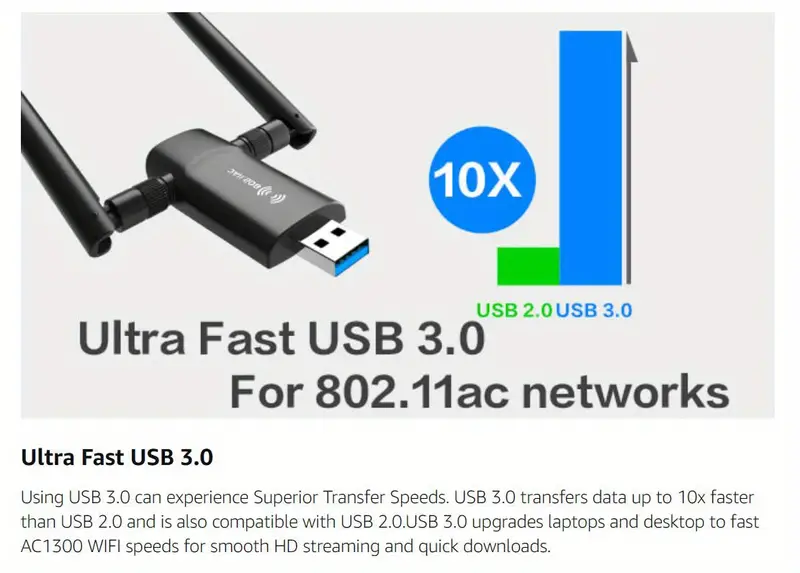 wireless usb wifi adapter for pc cinfast 1300mbps dual 5dbi antennas 5g 2 4g wifi adapter for desktop pc laptop windows11 10 8 8 1 7 vista xp wireless adapter for desktop computer network adapters details 5