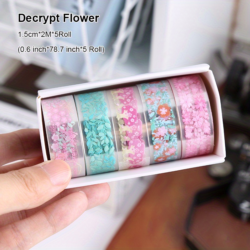 Creative Flower Washi Tape Set Perfect For Diy Scrapbook - Temu