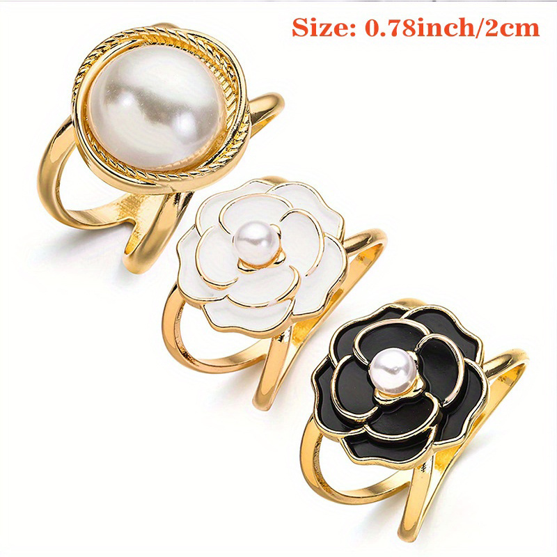 2PCS Silk Scarf Ring Clip Fashion T-Shirt Tie Clips for Women Scarves Clasp  Waist Buckle Metal Ring for Shirts Clothing Zinc Alloy(Gold & Silver)