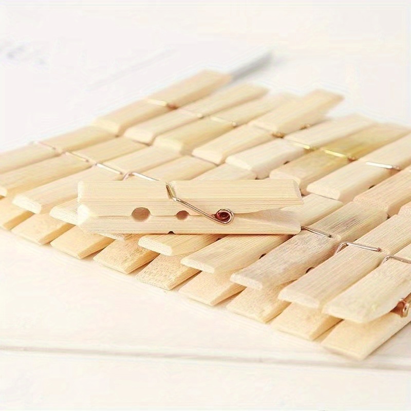 20 Pack Wooden Clothespins, Natural Wood, Rust Resistant Clothespins Wooden,  Clothespins For Food Crafts, Large Clothes Pins Wood 2.9inch/0.55inch