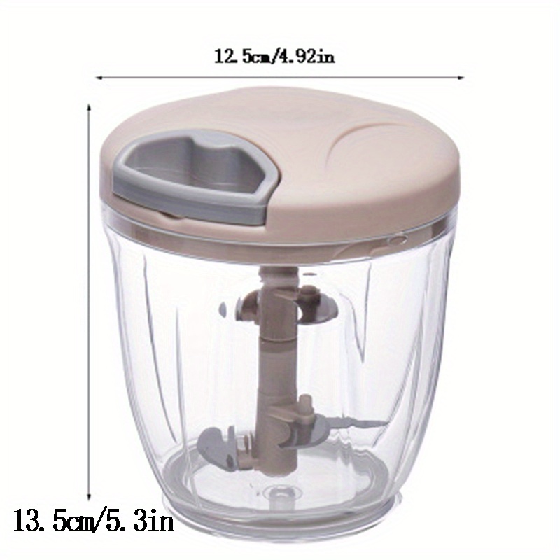 Food Chopper 900ml, Steel Large Manual Hand-Press Vegetable Chopper Mixer  Cutter