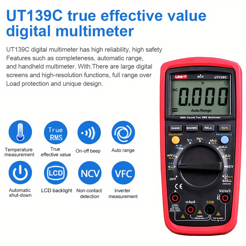 UNI T Multimeter True RMS Digitalmultimeter AC 600 V - Temu Germany