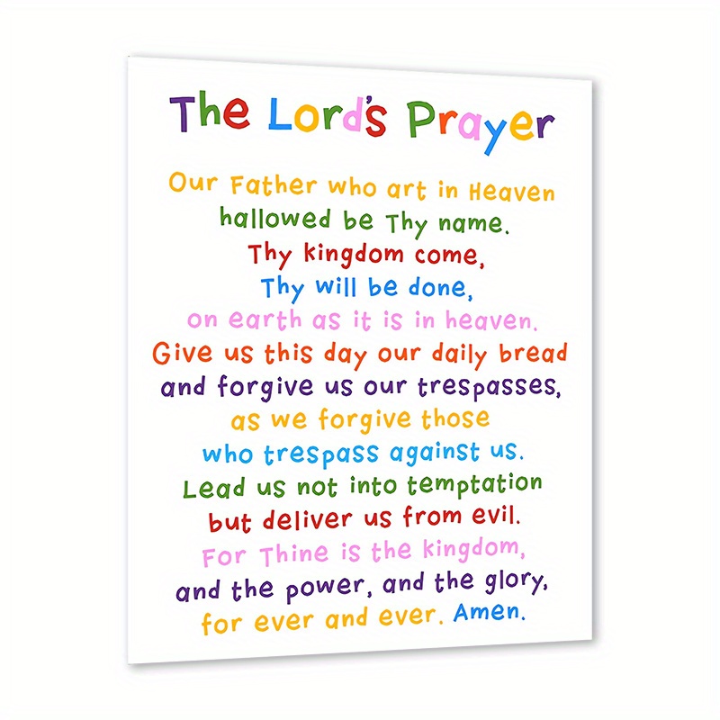 The Lord's Prayer, Christian Children Wall Art