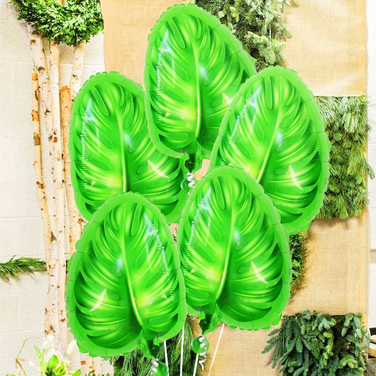 5pcs, Back Leaf Balloon Set, Summer Hawaii Party Supplies, Halloween Decorations, Christmas Decorations