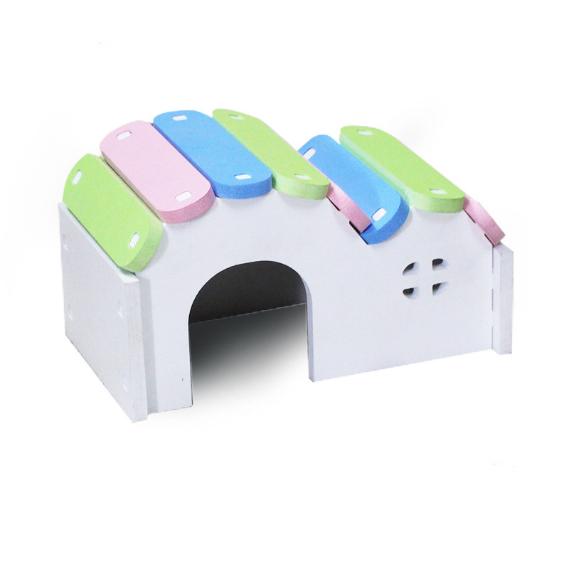 3 juguetes para hámster, incluyen casa de hámster de madera, puente  arcoíris, juguete de balancín de hámster, juguete de madera para hacer  ejercicio